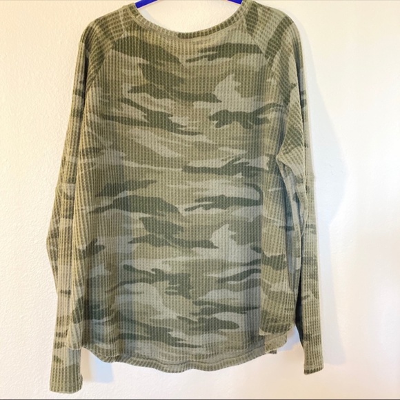 Sweet Romeo Green Camo-Print Waffle Knit Pullover, Sz 3X - Picture 10 of 11